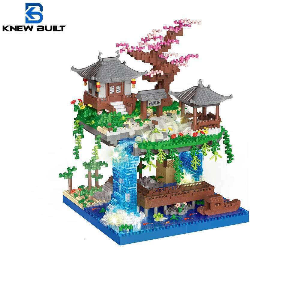 Taohuatan Lake Themed Micro Brick Building Blocks Set Adult Creative Toys Unique Chinese Landscape Model Bricks with LED Light Z260305