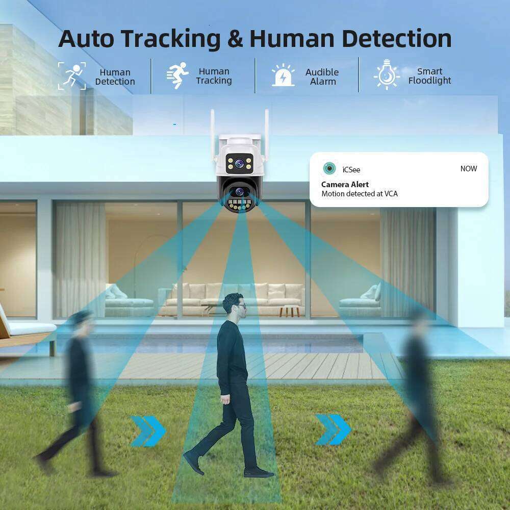 BELIA Dual Lens WiFi Surveillance Camera, 4X Digital Zoom, 4K 8MP AI Human Detect, , Outdoor Security PTZ IP Cameras 26W0306