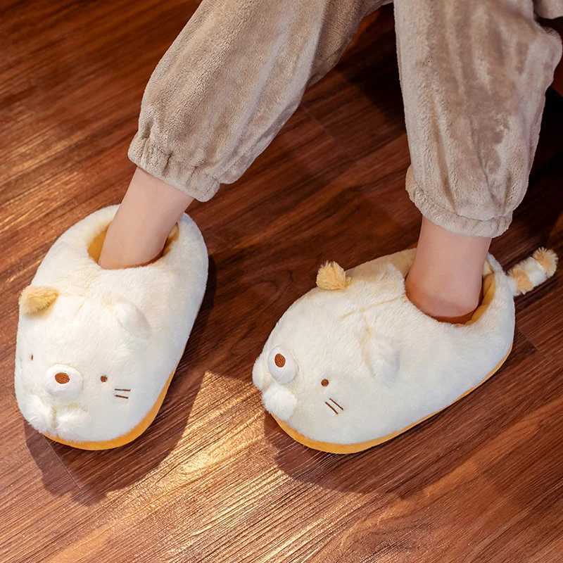 Cute Japanese Anime Plush Home Slippers Penguin Dinosaur Cat Bear Chicken Animal Home Slippers Winter Home Warm Slippers S260305