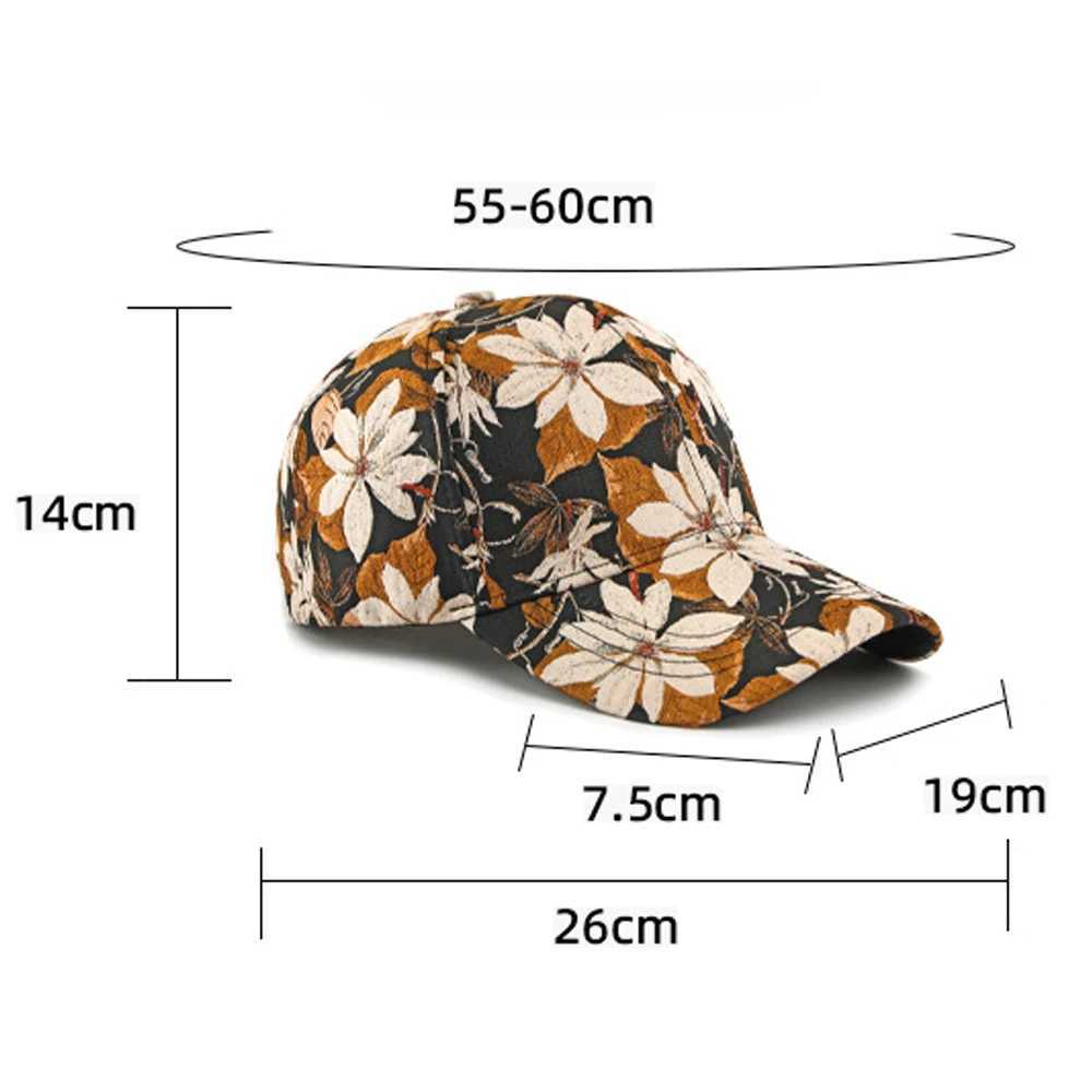 FS 2026 Spring Purple Flower Print Baseball Cap For Women Green Hardtop Men Trucker Hats Casual Sunshade Golf Hat Gorras Hombre S260306