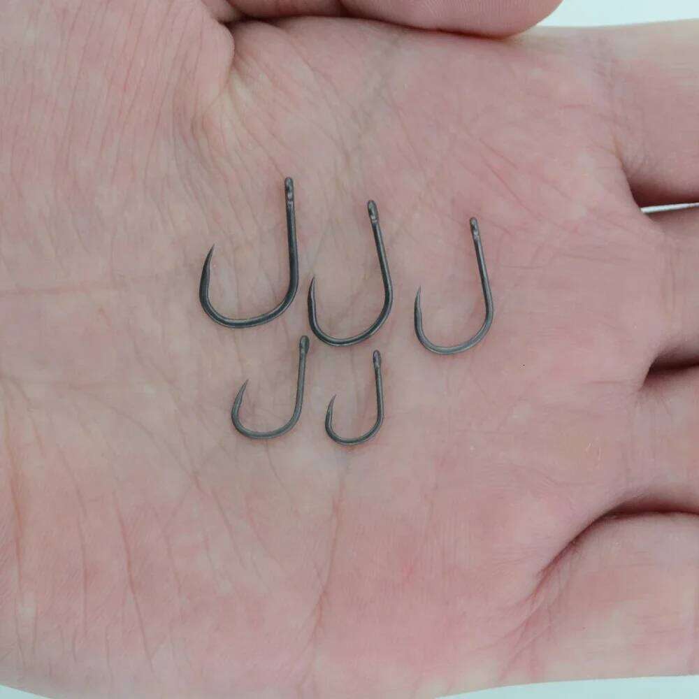 Hirisi 100pcs PTFE Coating High Carbon Stainless Steel Barbless Hooks 8002 Hook Fishing Accessories S260305