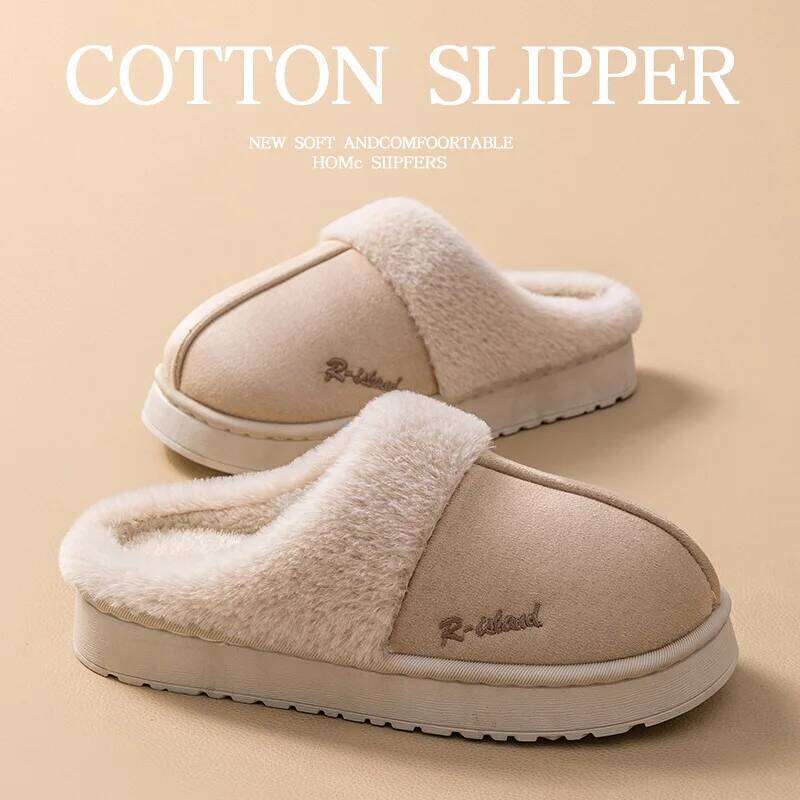 2025 Platform Fluffy Slippers Women House Flats Fashion Plush Winter Designer Shoes Ladies Home Elegant Casual Footwear
