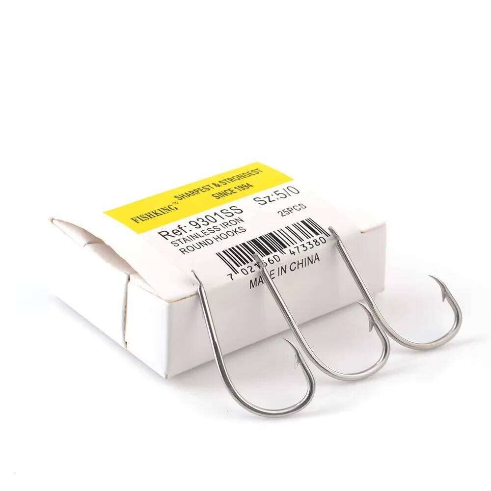 NGB 9301SS 25-50PCS Stainless Iron Hooks Flatted Barbed Fishhook AD Sharp Fishing Accessories S260305