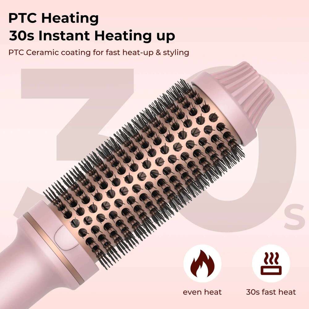 Thermal 1.5 in Heated Ceramic Comb Volumizing Travel Curling Iron with Brush 26Y0306