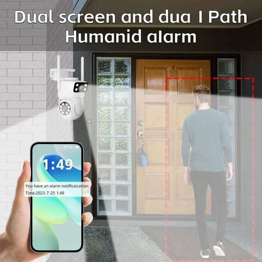 4K 8MP Tuya Lens PTZ WIFI Full HD Dual Screen Ai Human Auto Tracking Outdoor 4MP Security Video Surveillance Camera 26W0306