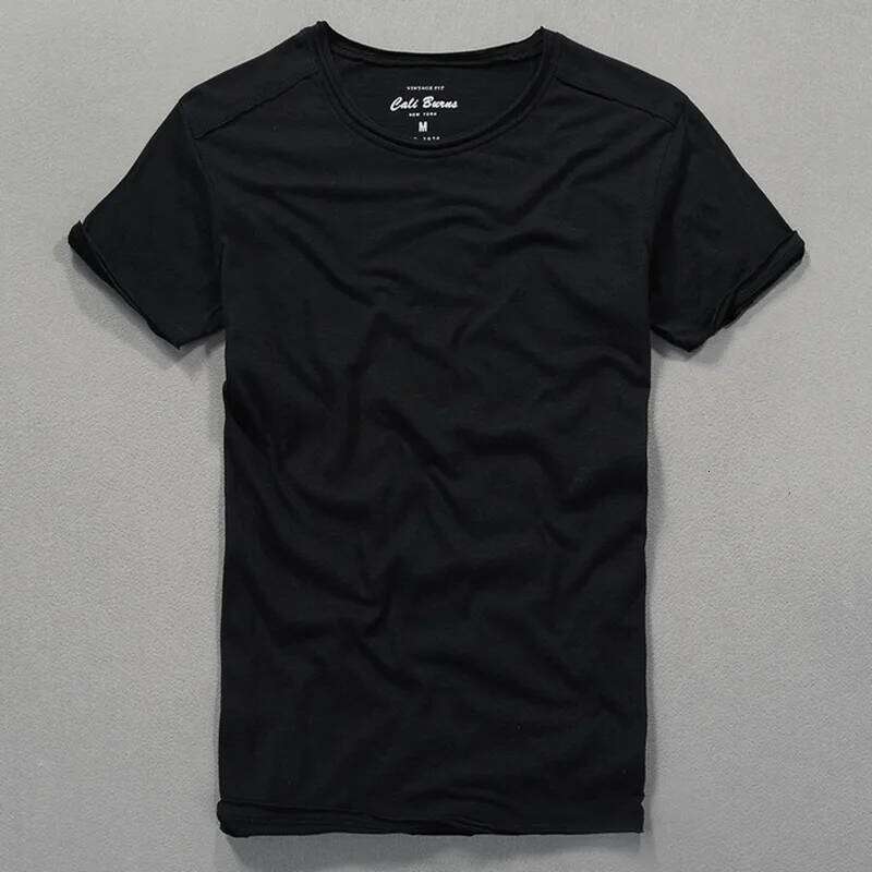 3007 T-shirt Men Excellent Quality Slub Cotton Solid Color Summer Japan Style Harajuku Male Comfortable Soft Pullover Tee 26H0306