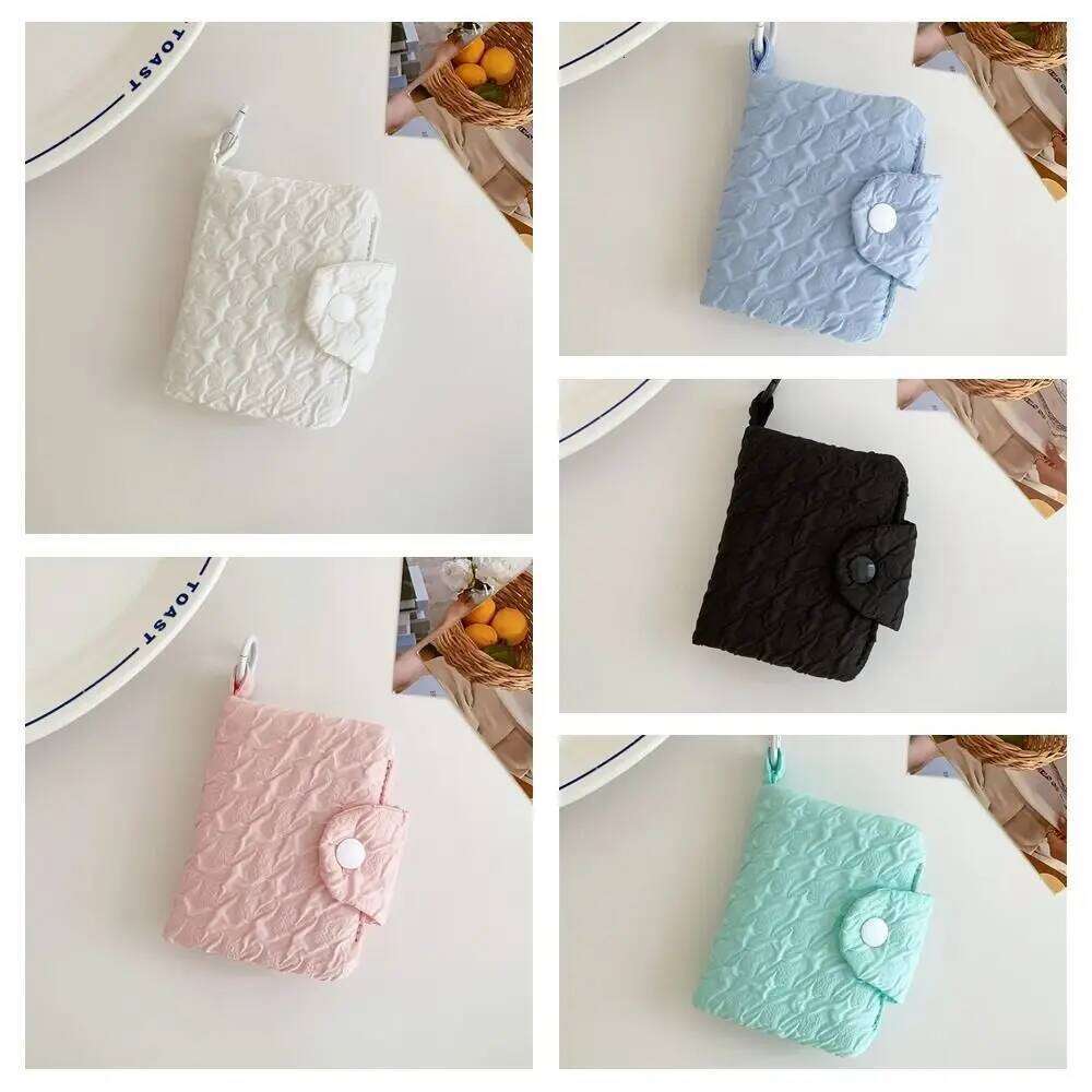 Canvas Candy Color Coin Bubble Zipper Purse Mini Cash Wallet Portable Multifunctional Cloth Envelope Wallets Female C260304
