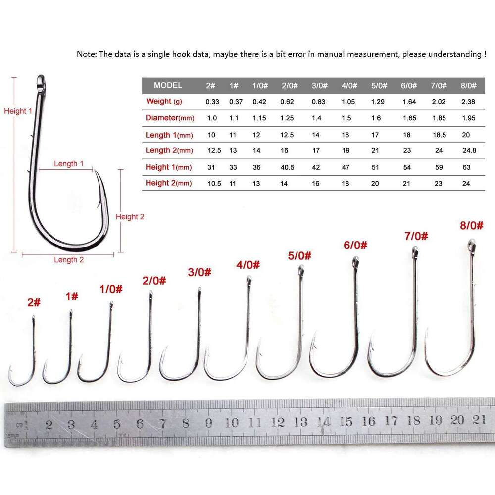 Lot 50pcs Baitholder Fishing Hooks High carbon steel Black fishhook Barbed Annular Sharpened Tip Jig Big Hook Saltwater 4#-9/0# S260305