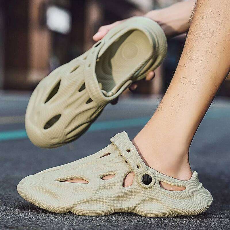 Litfun Men's Holes Summer Fashion Outdoor Beach Sandals Breathable Soft Cloud Flip Flop New Unisex Light House Slippers