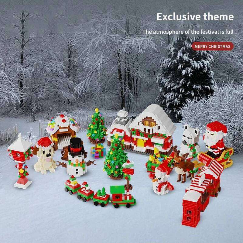 3555PCS Theme Building Blocks Set Santa Claus Snowman Snow House Elk Christmas Tree Bricks Toys Gift For Children Z260305