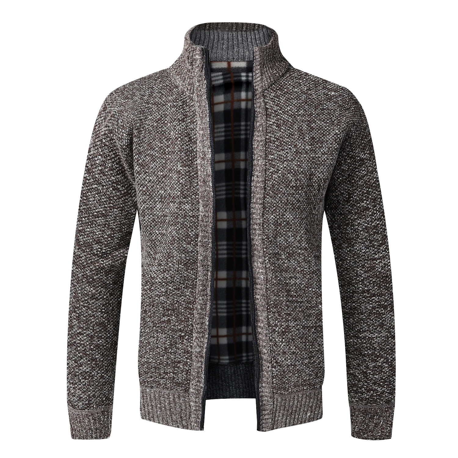 Autumn Winter Warm Cardigan Men Fleece Sweaters Full Zip Jackets Slim Fit Knitted Sweater Coat American 260306
