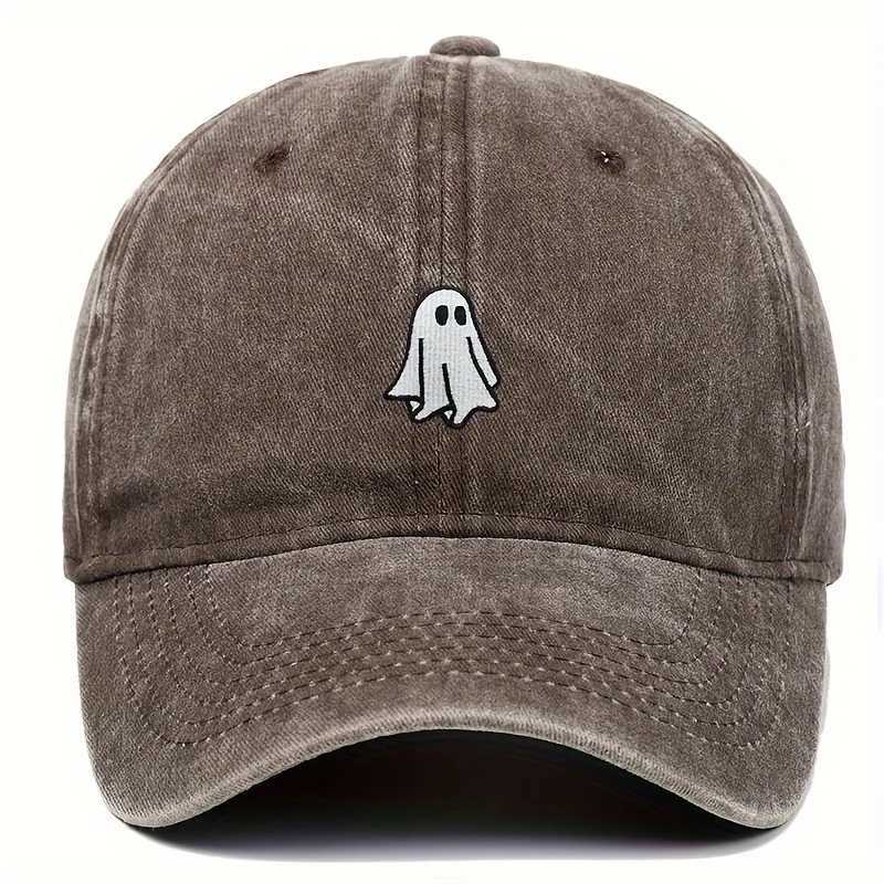 Halloween Embroidered Baseball Hat with Cute Ghost Pattern Simple Style Suitable for Men and Women S260306