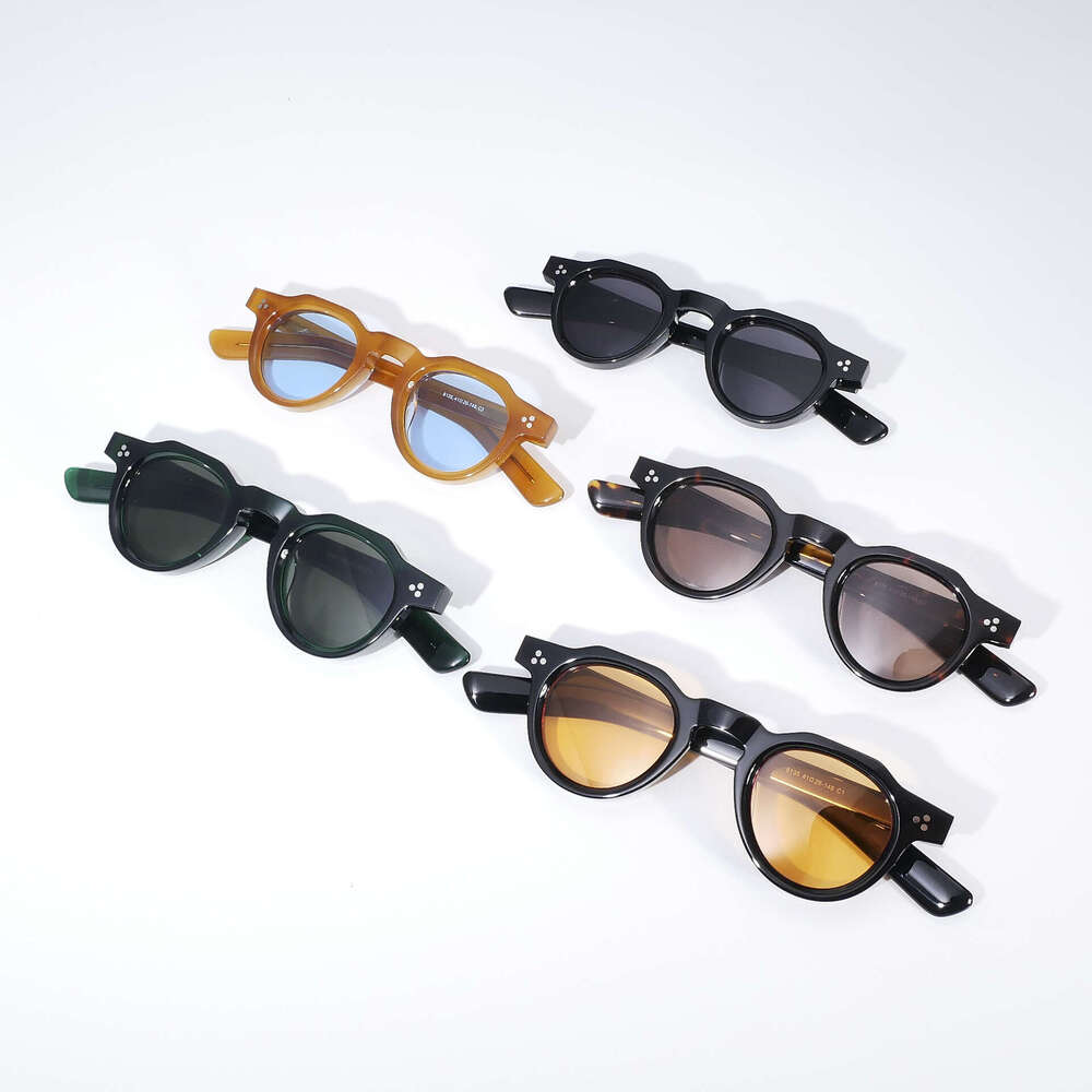 New Retro Thick Frame Acetate High-End Small Round Square Face Sun Protection Sunglasses Men Women High-Quality