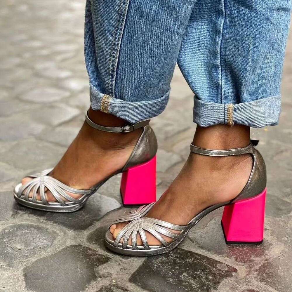 Wish Summer High Heeled Fashion Peep Toe Women S Shoes Large Size Open Toe Buckle Strap Sandals