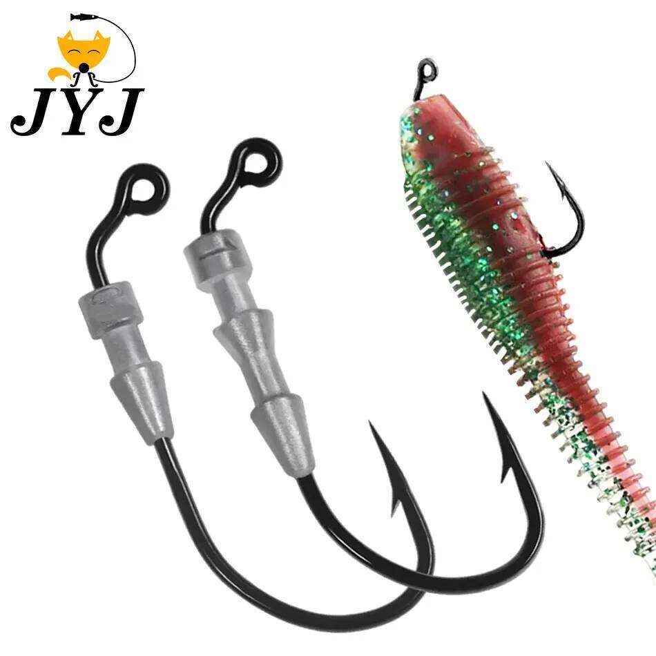 JYJ 10pieces 0.6g 1g jigging ,Stroller hover rigs,or soft lure worm bait, small fishing hook rigs S260305