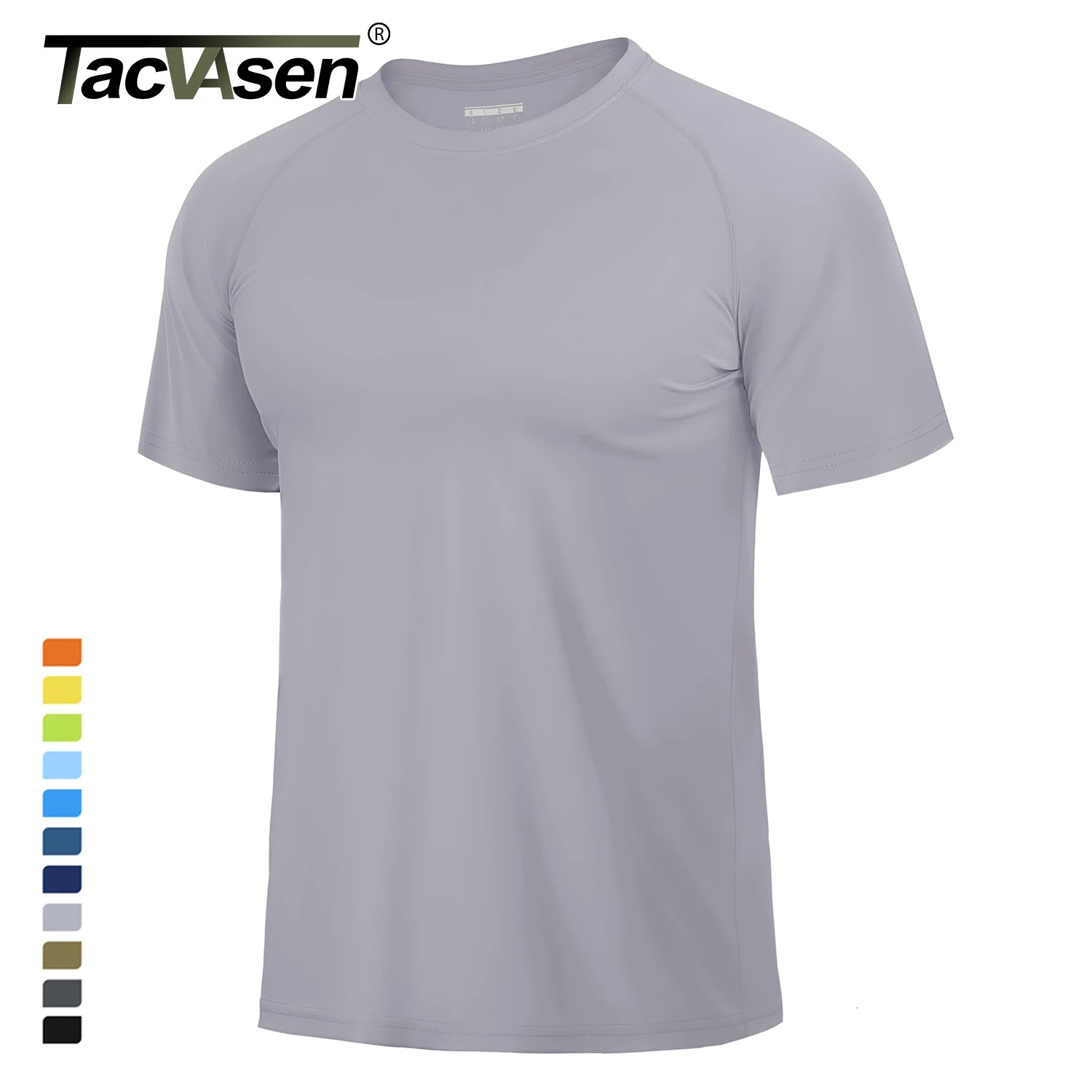 TACVASEN UPF 80 Sun Protection Tshirts Mens Quick Dry Short Sleeve Athlectic T Shirts Hiking Running Swim Tee Tops 260302
