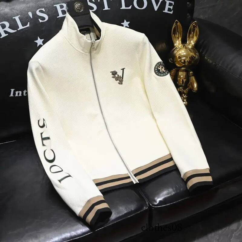 Autumn new stand up collar zipper fashionable men's handsome high-end multifunctional embroidered jacket