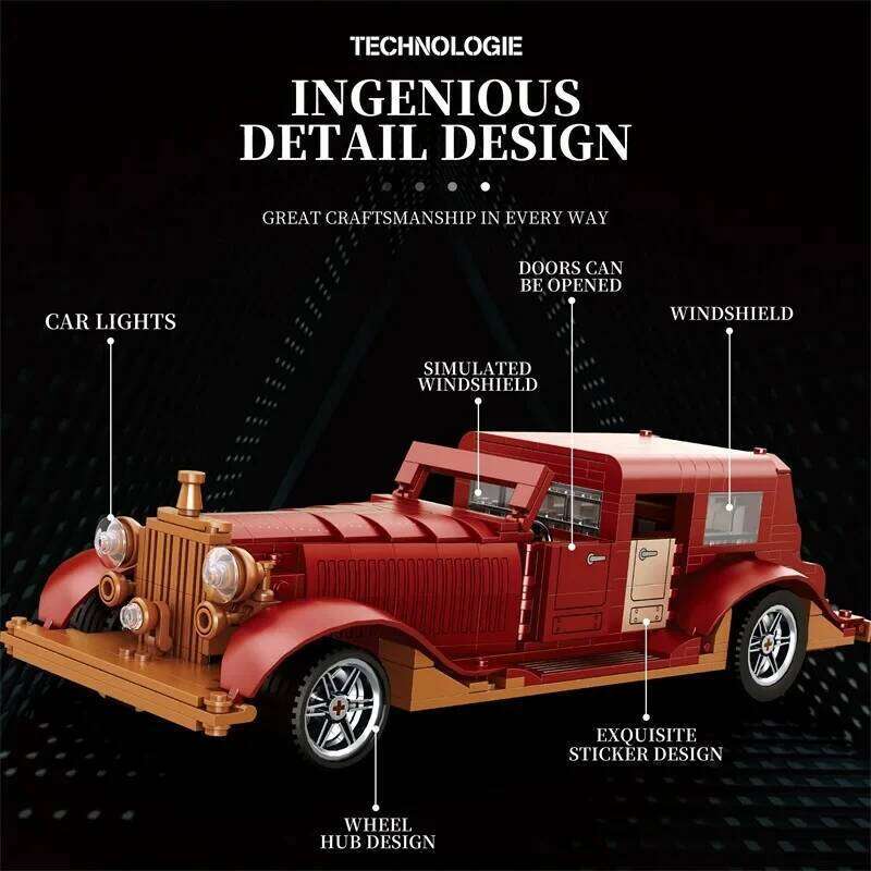 865PCS Phantom Classic Building Blocks Vintage Nostalgic Model 1:12 Scale Car Bricks Children's DIY Toys Birthday Gifts Z260306