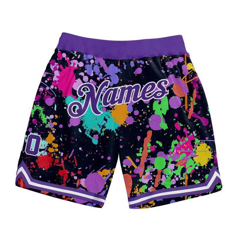 Fashion Graffiti Graphic Basketball Shorts For Men Summer Trend Custom Name Number Sports Short Pants Casual Loose Swim Trunks X260306