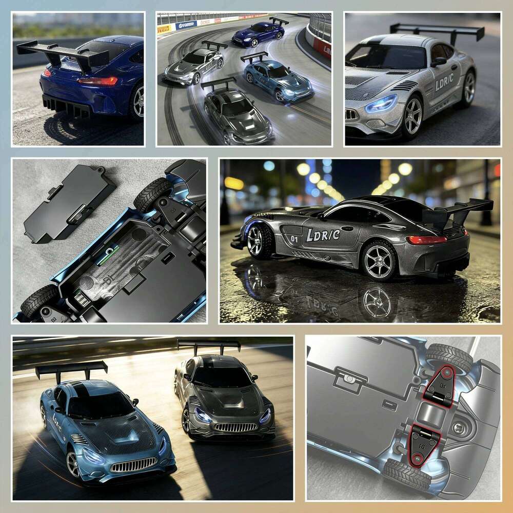 LDR/C 4301 1/43 Mini Drift RC Alloy Desktop 2.4G Racing 3CH Full Scale 4WD With Gyroscope Toys Rc Car Boy Birthday Gifts C260305