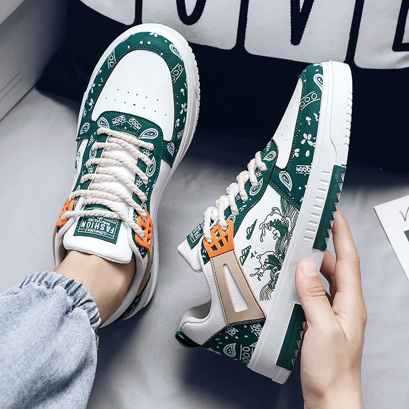 Free Shipping 2026 New Casual Shoes Fashion Printed Skateboard Shoes Big Size Comfortable Breathable Designer Sneakers for Men
