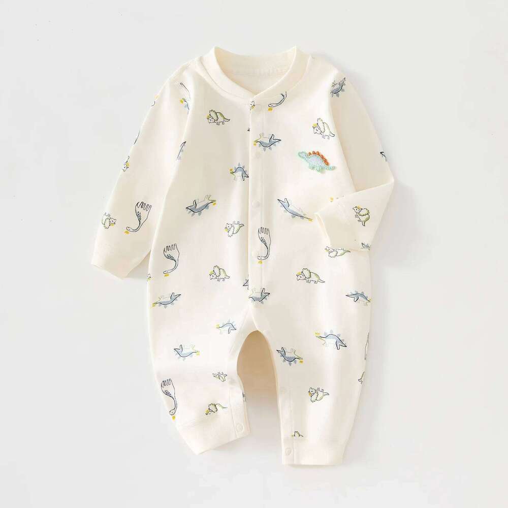Newborn Four Season Single Breasted Cartoon Cotton High-quality Girl Clothing 0-18 Months Male Baby Jumpsuit Z260306