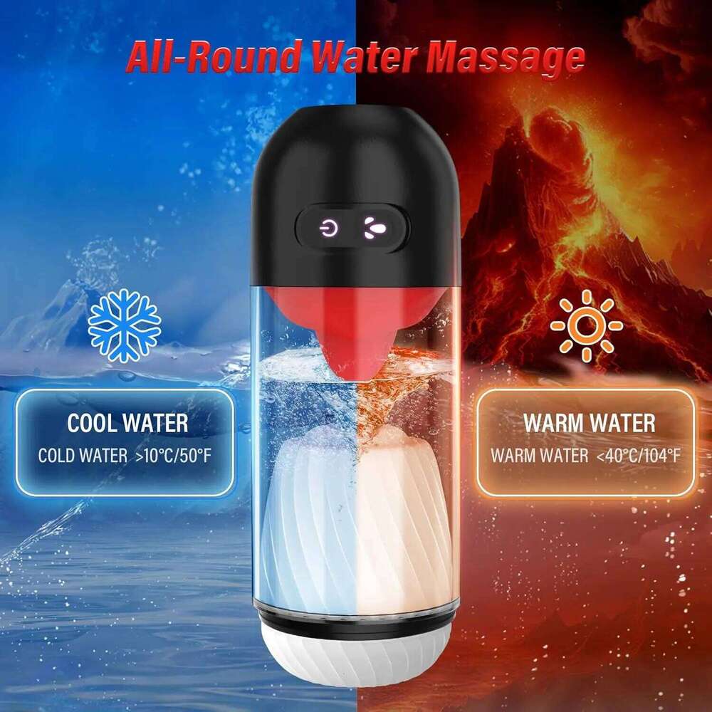 APP Male Vibrator Penis with 9 Vibrating Tongue Licking Pocket Pussy Stroker Trainer Pump Sex Toys for Men Adult W260305