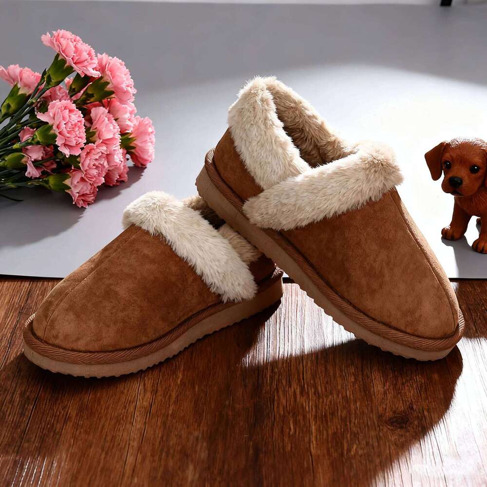 Litfun Winter Fluffy For Women New Home Non-slip Comfy Indoor Cotton Slides Furry Warm Outdoor Women's Slippers