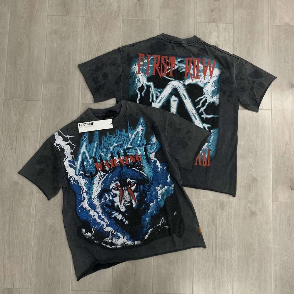 Cross-border foreign trade European American trendy brand FIRST ROW full rhinestone street fashion short-sleeve T-shirt for men and women