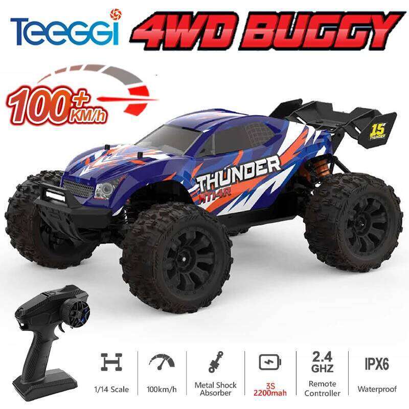 Teeggi 1:14 High Speed Rc Off-road Car 4WD 100KM/H Brushless motor 3S Remote Control Drift Racing Cars Toys For Childrens Gift C260305