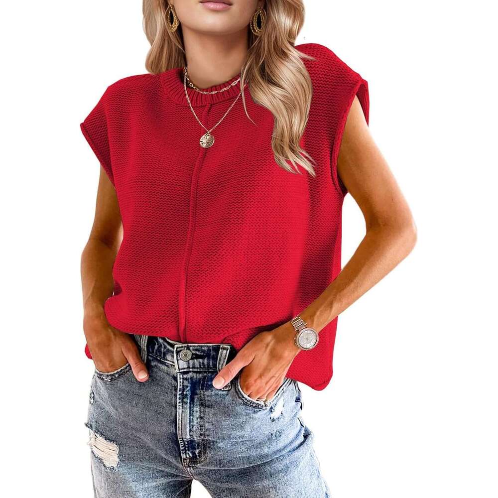 Womens Spring Fashion 2026 Summer Tops Boho Sweater Trendy Western Designer Casual Cap Sleeve Rodeo Vest Cute Vacation Outfits