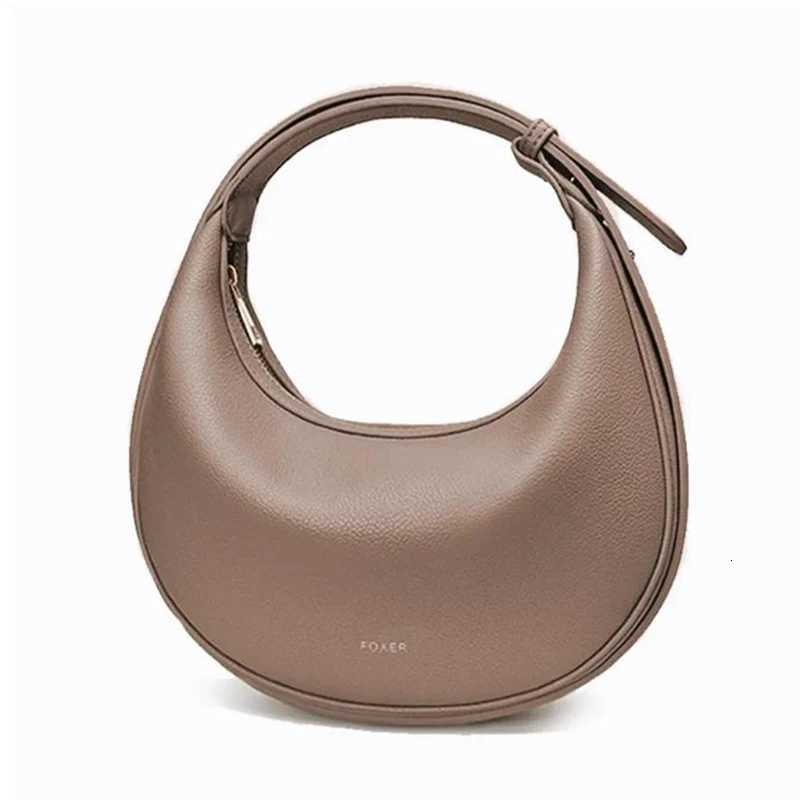 FOXER Womens Shoulder Bag PU Leather New Lady Crescent Underarm Bag Fashion Minimalist Crossbody Bag for Daily Casual Outfit H260306