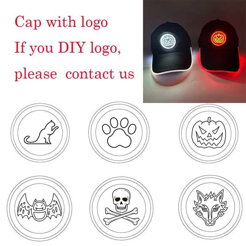 Wholesale Baseball Caps Night Glow Light Cap Boys Girls Fashion Headwear Costumes Accessory Caps Hats S260306