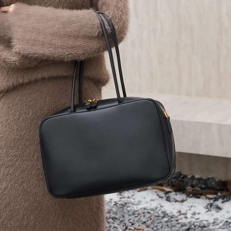 Genuine Leather Fashion Women Shoudler Black Bags Luxury Ladies Crossbody Cowhide Brown Large Bag Female Handbags Coffe Xiu Lai Si