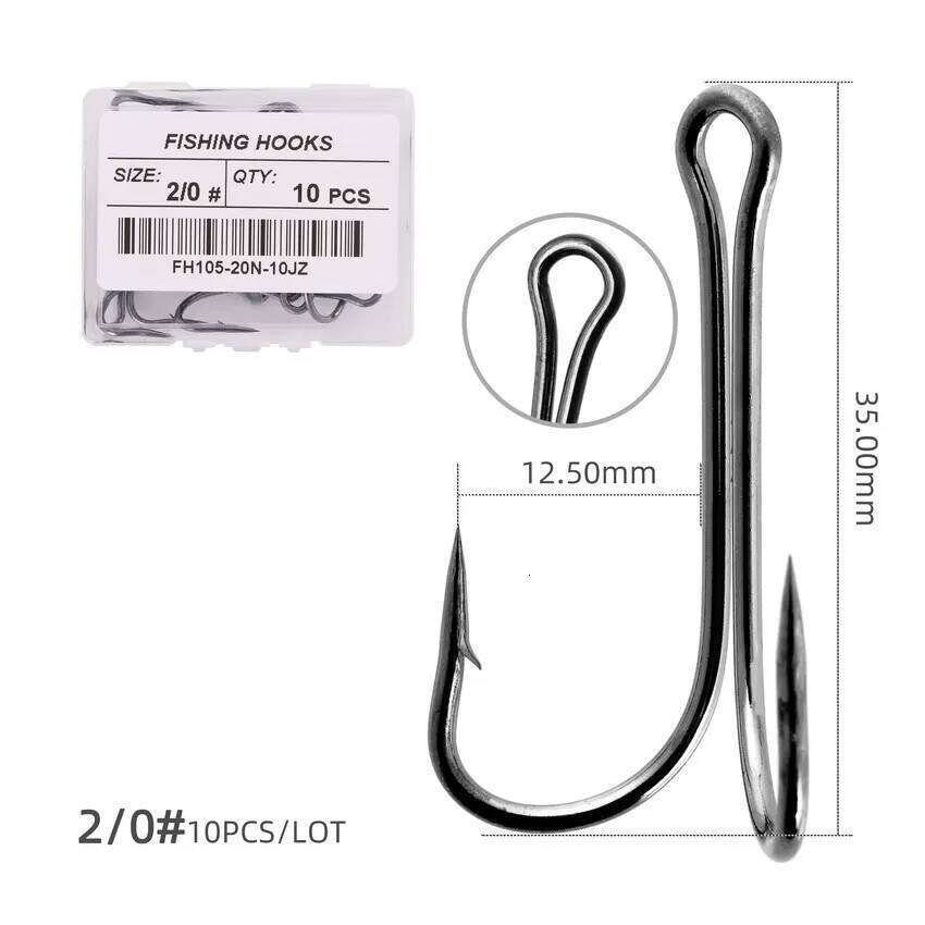 10pcs Long Shank Double Weedless hook Fly Tying Duple for Jig Bass Fish Hook Fishing Tackle Box For Soft Lure S260305