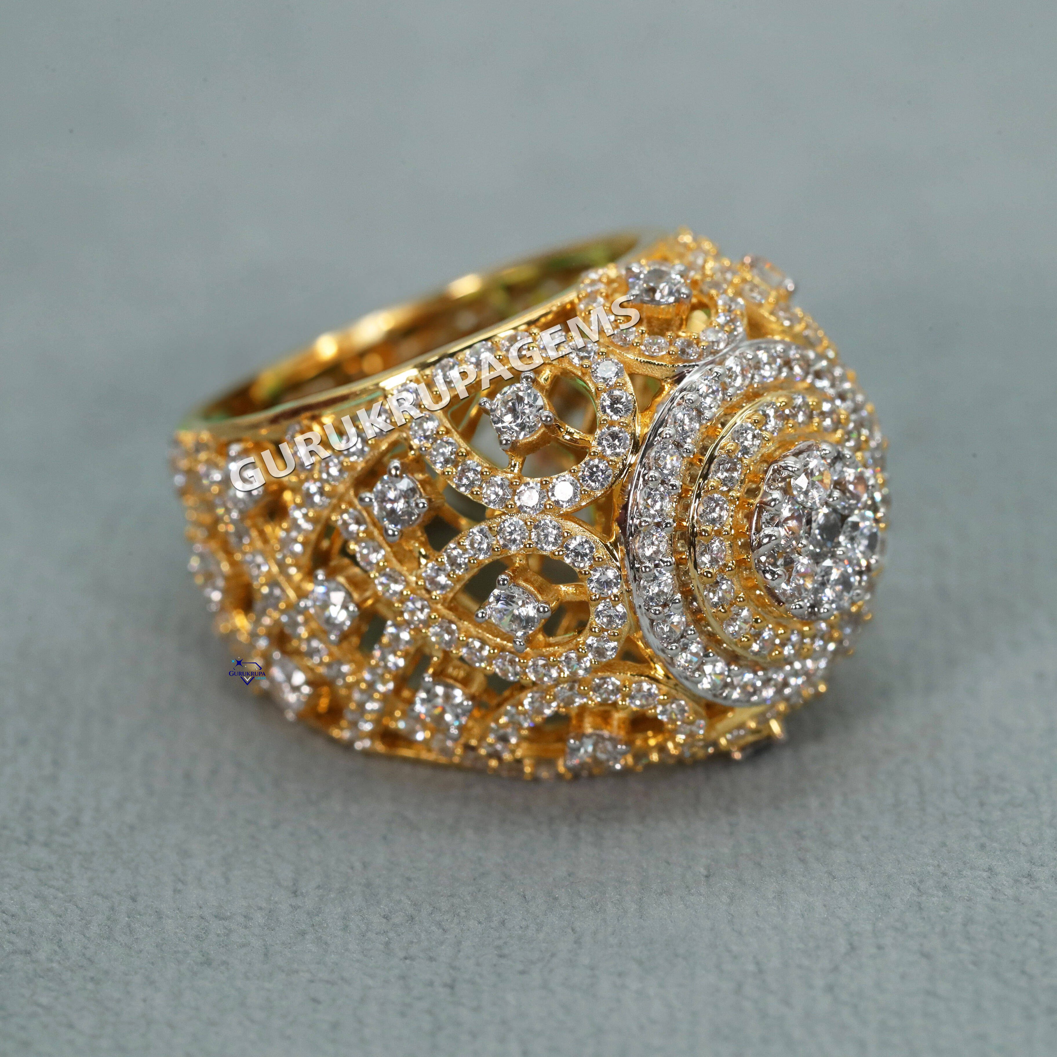 Check Out This Fabulous Hip Hop Ring Featuring a Flawless Round Cut Moissanite Diamond Elegantly Set in a 925 Sterling Silver