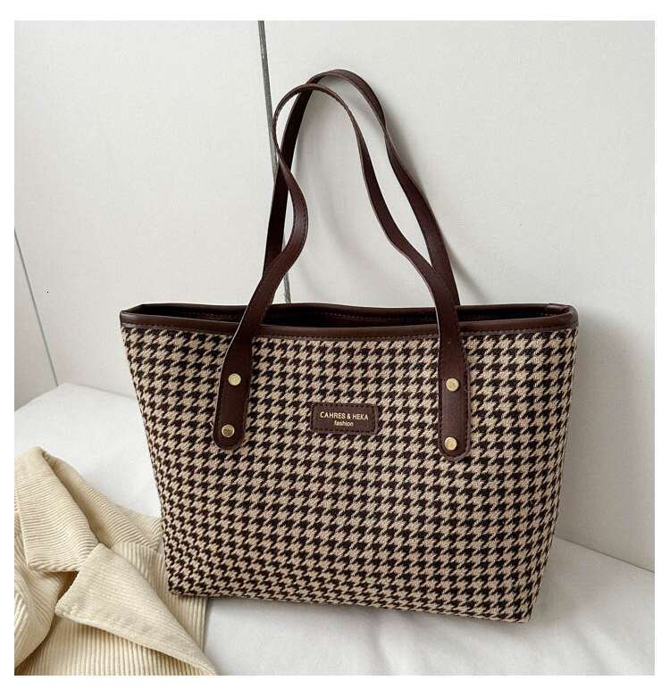 Fashion Commuting Large Capacity Autumn Plaid Trendy Casual New Shoulder Tote Women S Bag XIU LAI SI