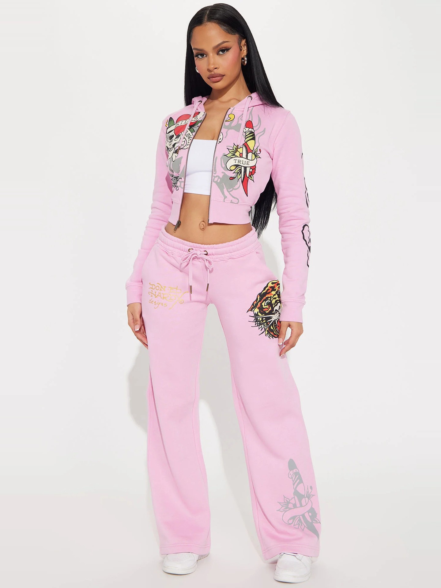 New style Amazon Autumn/Winter European and American Fashion Elegant Positioned 3D Printed Long-sleeve and Long-pants Women's Set