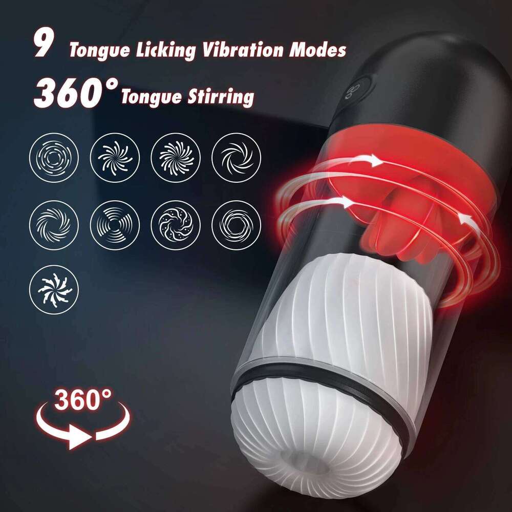 2025 Automatic Male Masturbation Cup Licking Blowjob Masturbator with 9 Powerful Modes Pocket Pussy Sex Toys for Men W260305