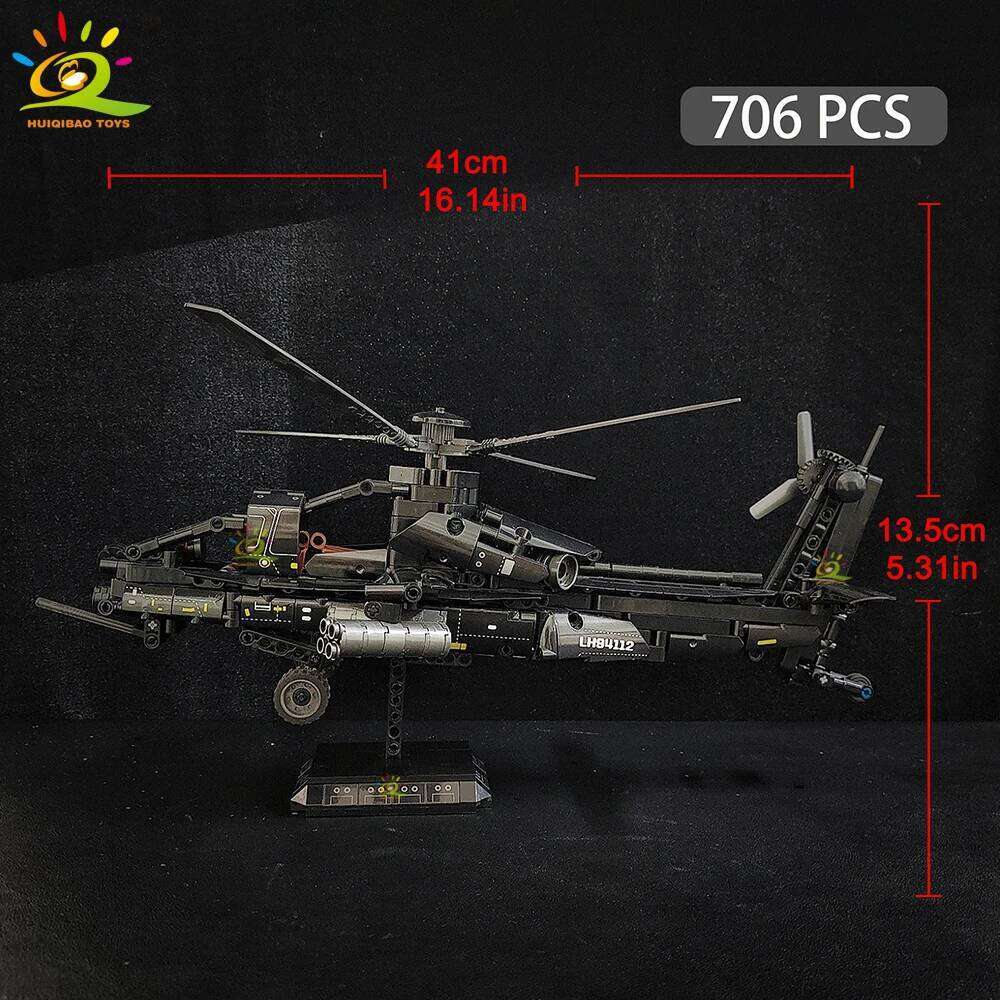 HUIQIBAO WW2 Military Helicopter Army Building Blocks Set for Children Airplane Weapon Toy City Bricks Gift home Decor. Z260306