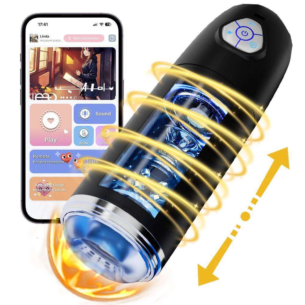 Automatic Telescopic Rotation Masturbator Cup Pussy Penis Exercise Real Vagina Masturbation Blowjob Machine Sex Toy For Men W260305