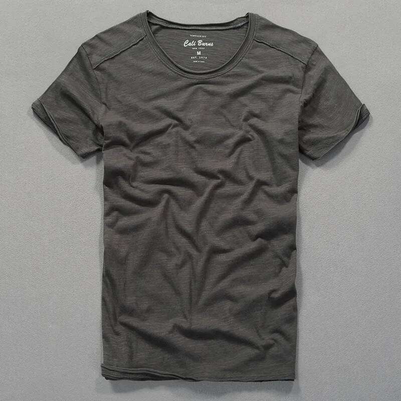 3007 T-shirt Men Excellent Quality Slub Cotton Solid Color Summer Japan Style Harajuku Male Comfortable Soft Pullover Tee 26H0306