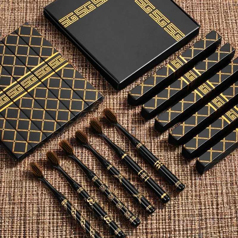 This 6-piece family pack of high-end toothbrushes, with luxurious fine silk soft bristles, a slip-resistant handle, and a wide head, is ideal for adul