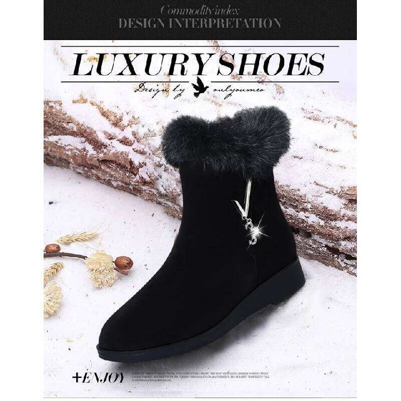 2025 New Winter Women's - Fashionable Versatile Fleece-Lined Warm Stylish Ankle Boots