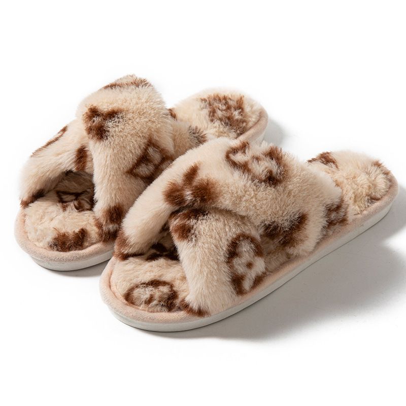 Free shipping Designer slippers Fluffy Women's Slippers Home Designer Woman Shoes Flats Fashion Fuzzy Fur Slides Autumn Winter Plush Elegant Foot