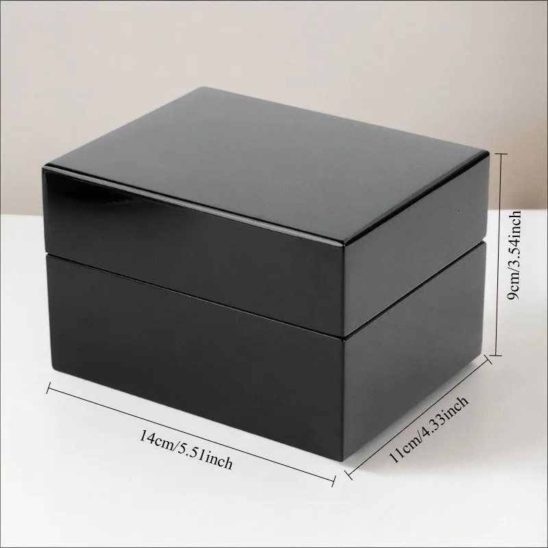 High-quality Black Watch Storage Box Wooden Leather Lining Jewelry Organizer Watch Case Box Personal Choice 260304