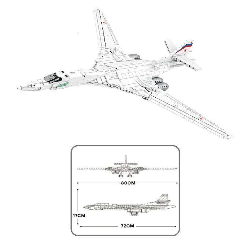 1598PCS Military Weapon TU-160 Strategic Bomber Model Building Blocks MOC Childrens Creative Bricks Set Toys for Kids Gifts Z260306