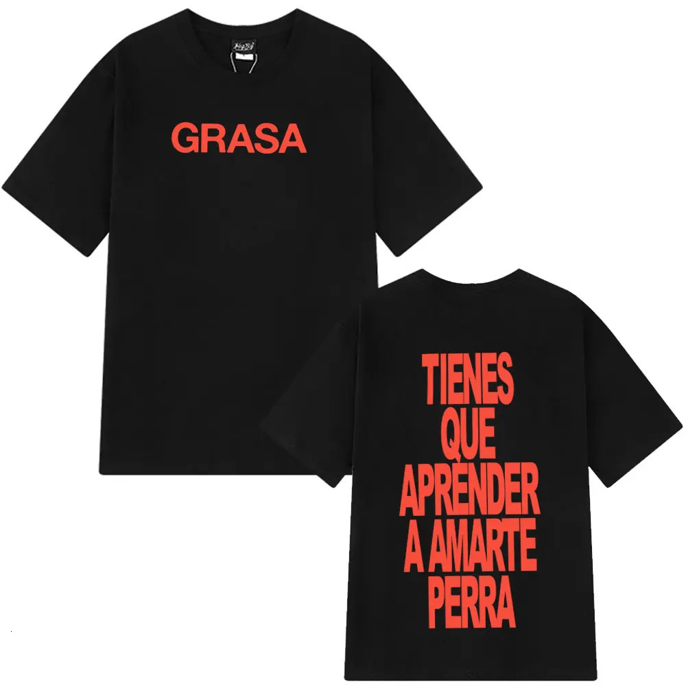Rapper Nathy Peluso Grasa 2026 Letters Print T Shrit Men Women Short Sleeve Tshrit Fashion Casual Aesthetic Cotton T-shirts 260304