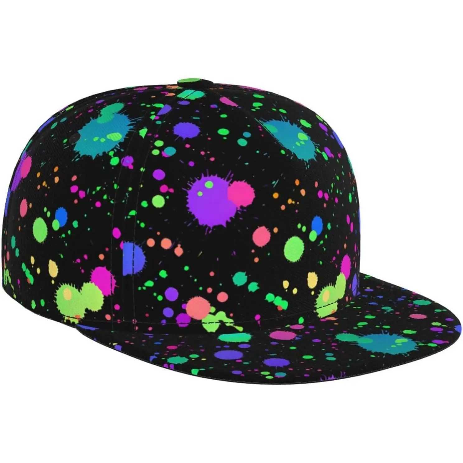 Splatter Neon Baseball Cap for Men Women Adjustable Trucker Hat Snapback Sun Dad Cap Lightweight Unisex for Summer Sport Travel S260306