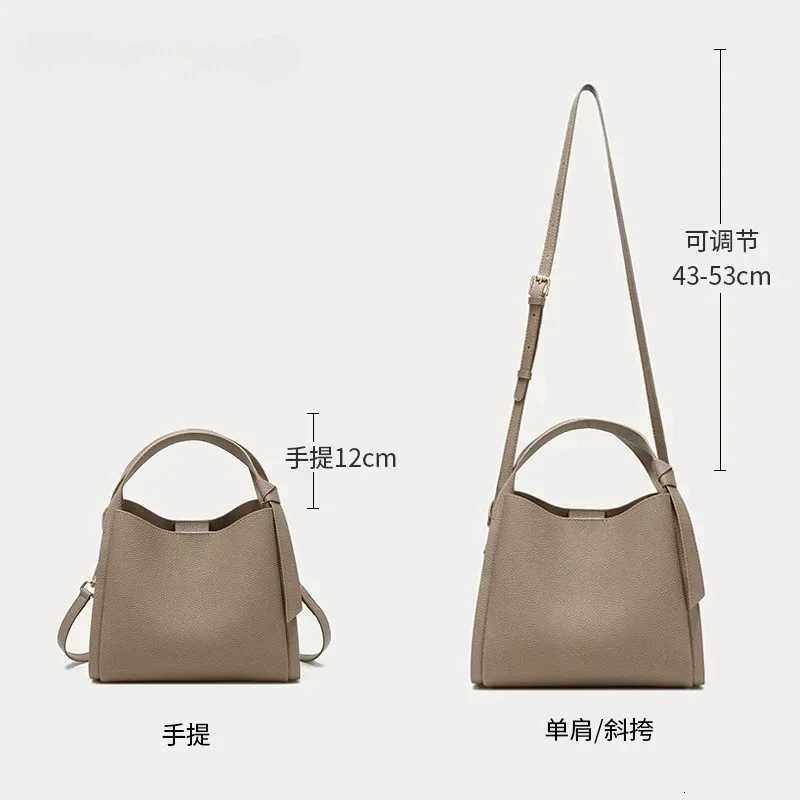 Women Cow Genuine Leather Shoulder Bag Female Fashion Cowhide Designer Handbags Lady Commuting Large Capacity Bucket Bags H260306
